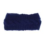 Fashion, accesorii si bijuterii - Femei - Accesorii femei - Caciuli si palarii femei - Bentita de par tricotata, de dama, 100% acril, ButicCochet, cu floare, one size, Bleumarin - BNT392 - Infinity.ro