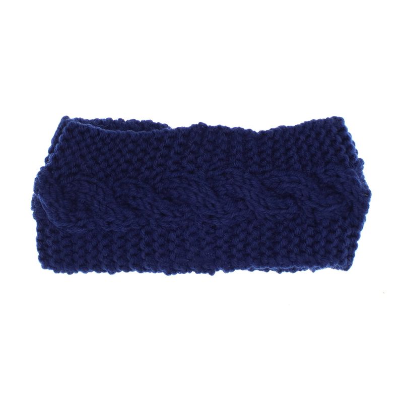 Fashion, accesorii si bijuterii - Femei - Accesorii femei - Caciuli si palarii femei - Bentita de par tricotata, de dama, 100% acril, ButicCochet, cu floare, one size, Bleumarin - BNT392 - Infinity.ro