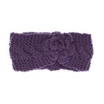 Fashion, accesorii si bijuterii - Femei - Accesorii femei - Caciuli si palarii femei - Bentita de par tricotata, de dama, 100% acril, ButicCochet, cu floare, one size, Mov - BNT395 - Infinity.ro