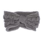 Fashion, accesorii si bijuterii - Femei - Accesorii femei - Caciuli si palarii femei - Bentita de par tricotata, de dama, 100% acril, ButicCochet, cu nod, one size, Gri - BNT402 - Infinity.ro