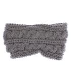 Fashion, accesorii si bijuterii - Femei - Accesorii femei - Caciuli si palarii femei - Bentita de par tricotata, de dama, 100% acril, ButicCochet, cu nod, one size, Gri - BNT402 - Infinity.ro