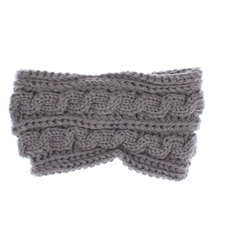 Fashion, accesorii si bijuterii - Femei - Accesorii femei - Caciuli si palarii femei - Bentita de par tricotata, de dama, 100% acril, ButicCochet, cu nod, one size, Gri - BNT402 - Infinity.ro