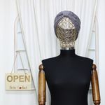 Fashion, accesorii si bijuterii - Femei - Accesorii femei - Caciuli si palarii femei - Bentita de par tricotata, de dama, 100% acril, ButicCochet, cu nod, one size, Gri - BNT402 - Infinity.ro