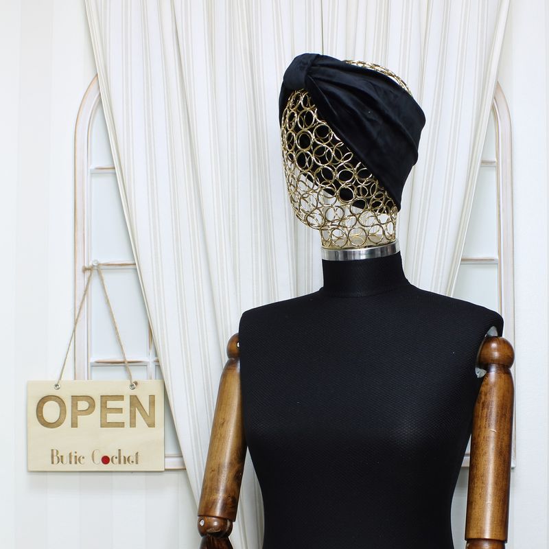Fashion, accesorii si bijuterii - Femei - Accesorii femei - Caciuli si palarii femei - Bentita de par, de dama, din material sintetic, ButicCochet, one size, Negru - BNT416 - Infinity.ro