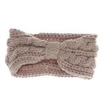 Fashion, accesorii si bijuterii - Femei - Accesorii femei - Caciuli si palarii femei - Bentita de par tricotata, de dama, 100% acril, ButicCochet, cu nod, one size, Bej - BNT406 - Infinity.ro