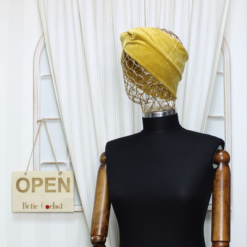 Fashion, accesorii si bijuterii - Femei - Accesorii femei - Caciuli si palarii femei - Bentita de par, de dama, din material sintetic, ButicCochet, one size, Galben - BNT411 - Infinity.ro