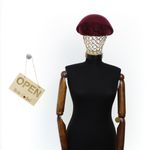 Fashion, accesorii si bijuterii - Femei - Accesorii femei - Caciuli si palarii femei - Toca de dama, din lana, Buticcochet, marime 54-57 cm, ajustabila, Visiniu - PAL1612 - Infinity.ro