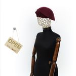 Fashion, accesorii si bijuterii - Femei - Accesorii femei - Caciuli si palarii femei - Toca de dama, din lana, Buticcochet, marime 54-57 cm, ajustabila, Visiniu - PAL1612 - Infinity.ro
