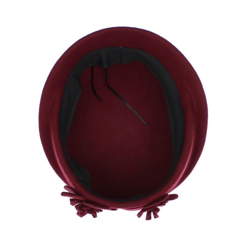 Fashion, accesorii si bijuterii - Femei - Accesorii femei - Caciuli si palarii femei - Toca de dama, din lana, Buticcochet, marime 54-57 cm, ajustabila, Visiniu - PAL1612 - Infinity.ro