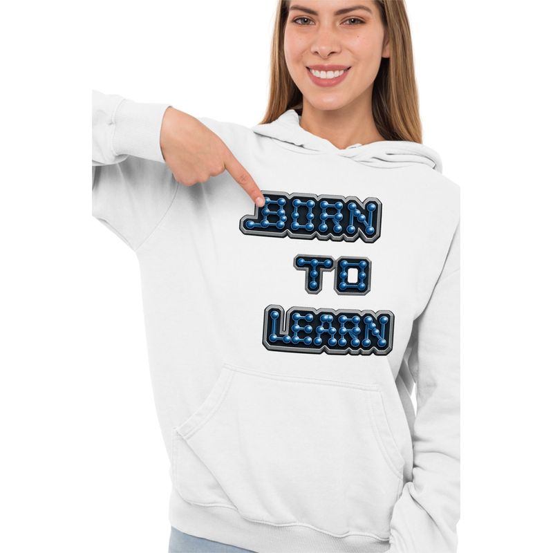 Fashion, accesorii si bijuterii - Femei - Imbracaminte femei - Hanorace femei - Hanorac Femei Born to Learn NCT Kpop Merch, alb, marime 2XL - Infinity.ro