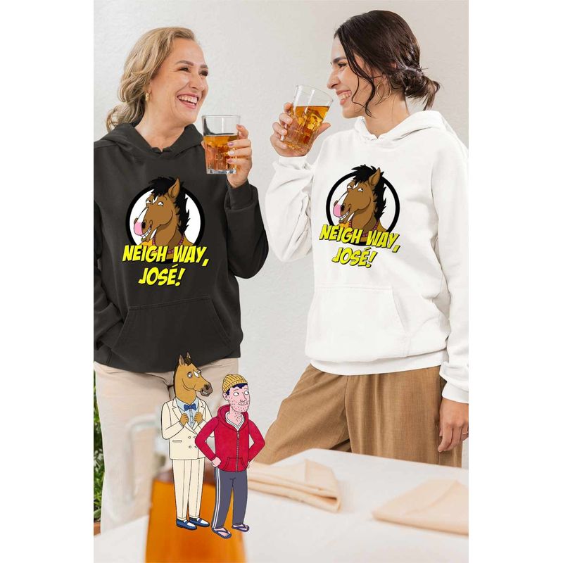 Fashion, accesorii si bijuterii - Femei - Imbracaminte femei - Hanorace femei - Hanorac Femei BoJack Horseman Neigh Way Jose, alb, marime 2XL - Infinity.ro