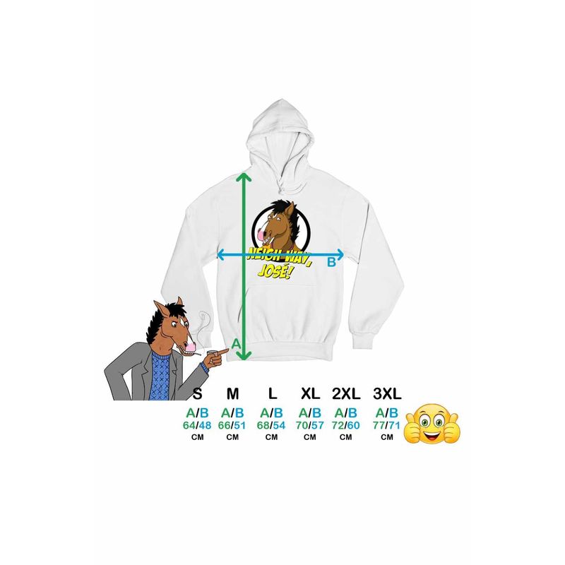 Fashion, accesorii si bijuterii - Femei - Imbracaminte femei - Hanorace femei - Hanorac Femei BoJack Horseman Neigh Way Jose, alb, marime 2XL - Infinity.ro