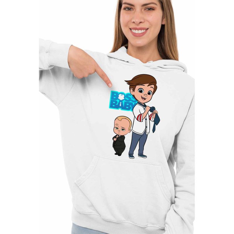 Fashion, accesorii si bijuterii - Femei - Imbracaminte femei - Hanorace femei - Hanorac Femei Boss Baby Tim, alb, marime 2XL - Infinity.ro