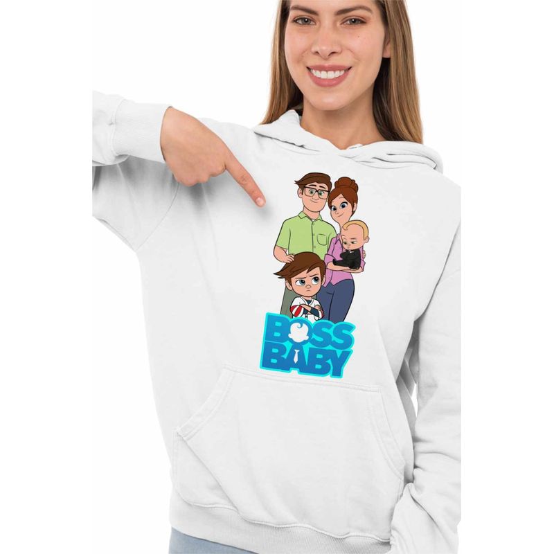 Fashion, accesorii si bijuterii - Femei - Imbracaminte femei - Hanorace femei - Hanorac Femei Boss Baby Family, alb, marime 2XL - Infinity.ro