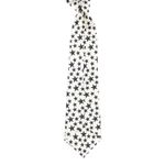 Fashion, accesorii si bijuterii - Copii - Accesorii copii - Alte accesorii copii - Cravata pentru copii, Buticcochet, din material sintetic, 28 cm, Alb cu stelute negre - CRV276 - Infinity.ro