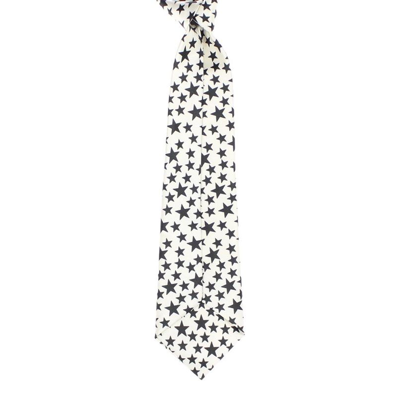 Fashion, accesorii si bijuterii - Copii - Accesorii copii - Alte accesorii copii - Cravata pentru copii, Buticcochet, din material sintetic, 28 cm, Alb cu stelute negre - CRV276 - Infinity.ro