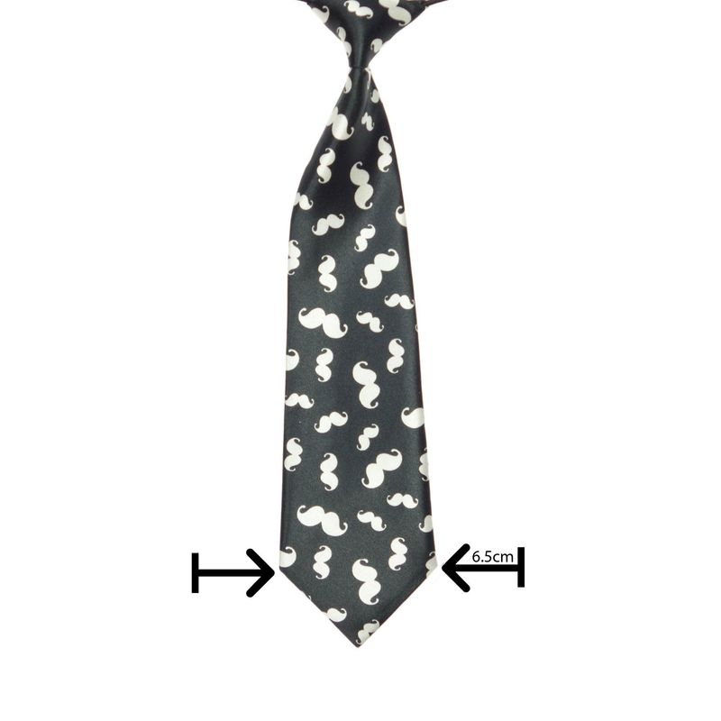 Fashion, accesorii si bijuterii - Copii - Accesorii copii - Alte accesorii copii - Cravata pentru copii, Buticcochet, Negru cu mustata alba, din material sintetic, 28 cm - CRV218 - Infinity.ro