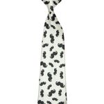 Fashion, accesorii si bijuterii - Copii - Accesorii copii - Alte accesorii copii - Cravata pentru copii, Buticcochet, Alb cu mustata neagra, din material sintetic, 28 cm - CRV219 - Infinity.ro