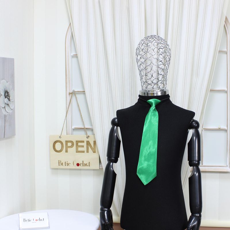 Fashion, accesorii si bijuterii - Copii - Accesorii copii - Alte accesorii copii - Cravata pentru copii, Buticcochet, din material sintetic, 28 cm, Verde - CRV223 - Infinity.ro
