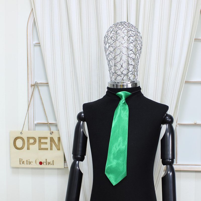 Fashion, accesorii si bijuterii - Copii - Accesorii copii - Alte accesorii copii - Cravata pentru copii, Buticcochet, din material sintetic, 28 cm, Verde - CRV223 - Infinity.ro