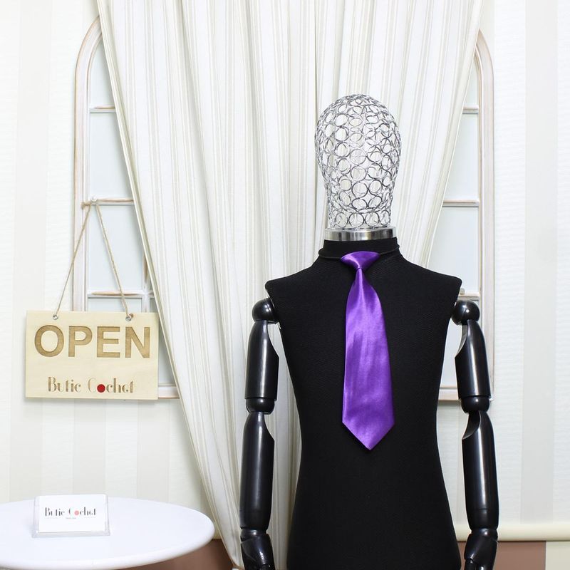 Fashion, accesorii si bijuterii - Copii - Accesorii copii - Alte accesorii copii - Cravata pentru copii, Buticcochet, din material sintetic, 28 cm, Mov - CRV258 - Infinity.ro