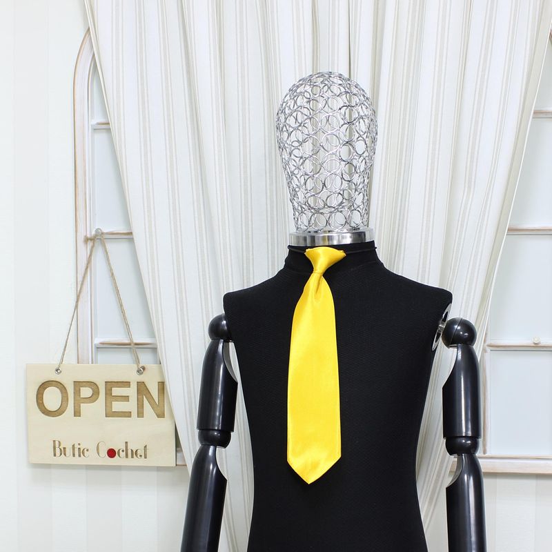 Fashion, accesorii si bijuterii - Copii - Accesorii copii - Alte accesorii copii - Cravata pentru copii, Buticcochet, din material sintetic, 28 cm, Galben  - CRV222 - Infinity.ro