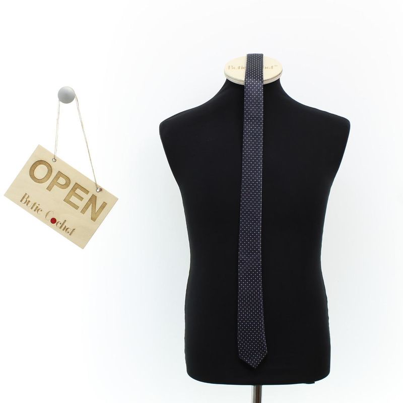 Fashion, accesorii si bijuterii - Barbati - Accesorii barbati - Cravate si papioane barbati - Cravata, Buticcochet, din material sintetic, 145 x 5.5 cm, Gri - CRV284 - Infinity.ro