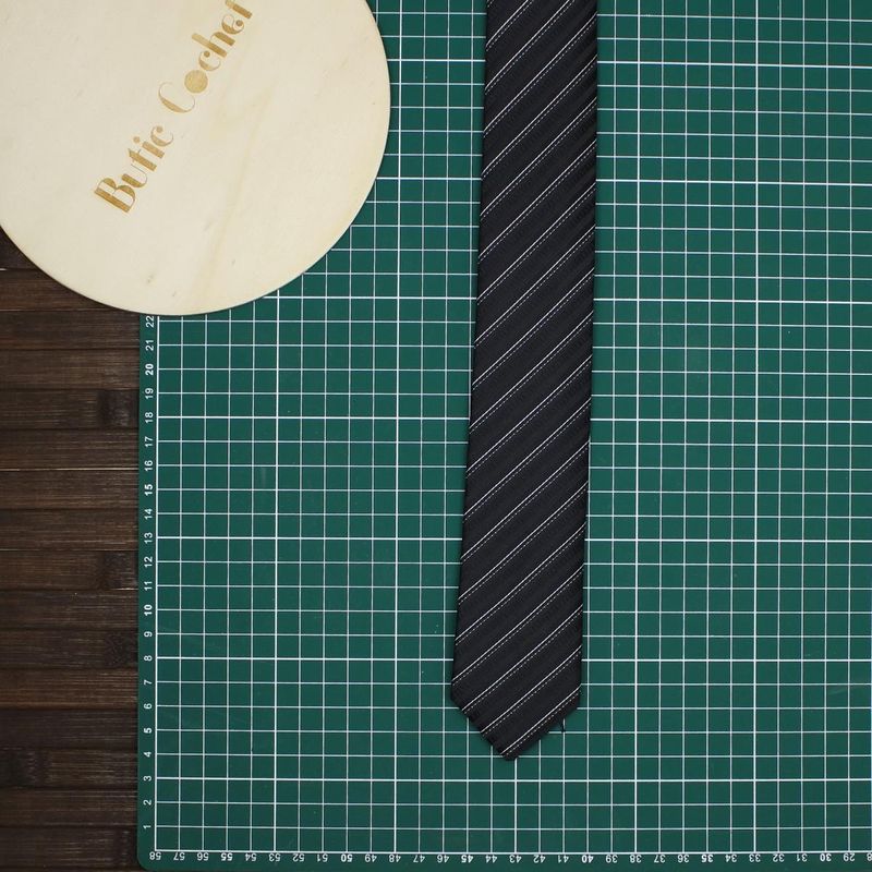 Fashion, accesorii si bijuterii - Barbati - Accesorii barbati - Cravate si papioane barbati - Cravata, Buticcochet, din material sintetic, 145 x 5.5 cm, Negru - CRV301 - Infinity.ro