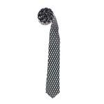 Fashion, accesorii si bijuterii - Barbati - Accesorii barbati - Cravate si papioane barbati - Cravata, Buticcochet, din material sintetic, 145 x 5.5 cm, Negru cu gri - CRV306 - Infinity.ro