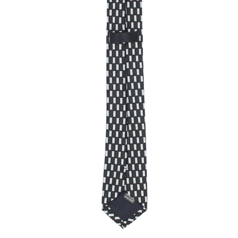 Fashion, accesorii si bijuterii - Barbati - Accesorii barbati - Cravate si papioane barbati - Cravata, Buticcochet, din material sintetic, 145 x 5.5 cm, Negru cu gri - CRV306 - Infinity.ro