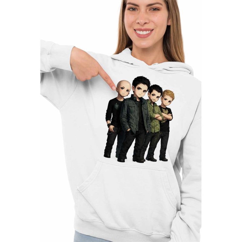Fashion, accesorii si bijuterii - Femei - Imbracaminte femei - Hanorace femei - Hanorac Femei Breaking Benjamin All Gang, alb, marime 2XL - Infinity.ro