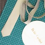 Fashion, accesorii si bijuterii - Barbati - Accesorii barbati - Cravate si papioane barbati - Cravata, Buticcochet, din material sintetic, 145 x 5.5 cm, Bej - CRV246 - Infinity.ro