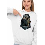 Fashion, accesorii si bijuterii - Femei - Imbracaminte femei - Hanorace femei - Hanorac Femei Breaking Benjamin Rock, alb, marime 2XL - Infinity.ro