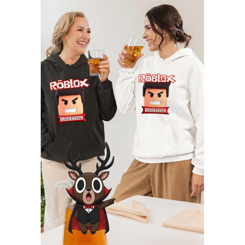 Fashion, accesorii si bijuterii - Femei - Imbracaminte femei - Hanorace femei - Hanorac Femei Brookhaven Roblox Epic Game, alb, marime 2XL - Infinity.ro