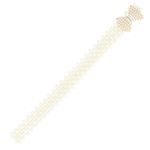 Fashion, accesorii si bijuterii - Femei - Accesorii femei - Curele femei - Curea elastica, Buticcochet, perle din plastic, 70 x 3 cm, Fundita cu perle si strasuri, Auriu - CRDD267 - Infinity.ro