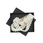 Fashion, accesorii si bijuterii - Femei - Accesorii femei - Curele femei - Curea elastica, Buticcochet, perle din plastic, 70 x 3 cm, Fundita cu perle si strasuri, Auriu - CRDD267 - Infinity.ro