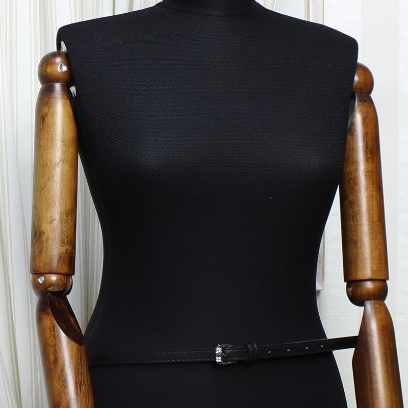 Fashion, accesorii si bijuterii - Femei - Accesorii femei - Curele femei - Curea dama, Buticcochet, din piele sintetica, 110 x 1.5 cm, catarama cu strasuri, Negru - CRDD206 - Infinity.ro