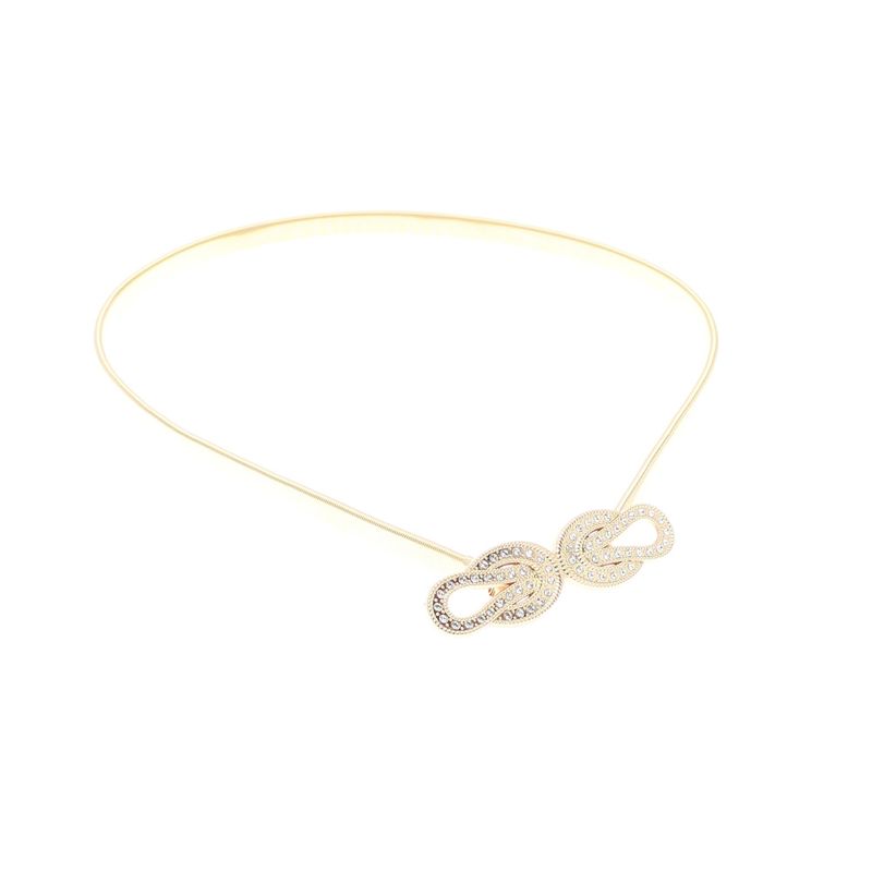 Fashion, accesorii si bijuterii - Femei - Accesorii femei - Curele femei - Curea dama, Buticcochet, din material metalic elastic, 70 x 1 cm, Auriu - CRDD261 - Infinity.ro