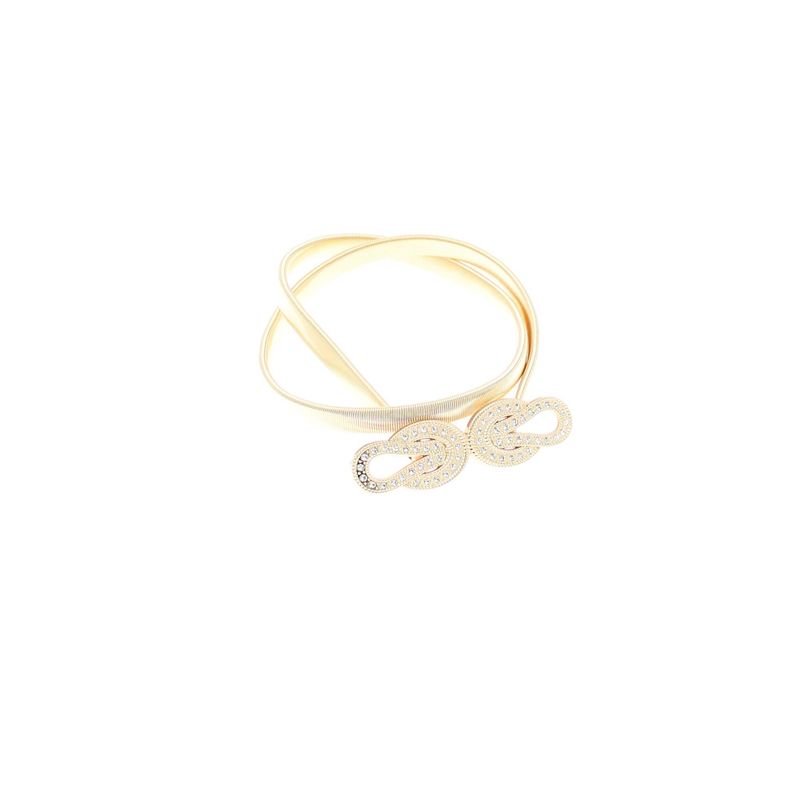 Fashion, accesorii si bijuterii - Femei - Accesorii femei - Curele femei - Curea dama, Buticcochet, din material metalic elastic, 70 x 1 cm, Auriu - CRDD261 - Infinity.ro