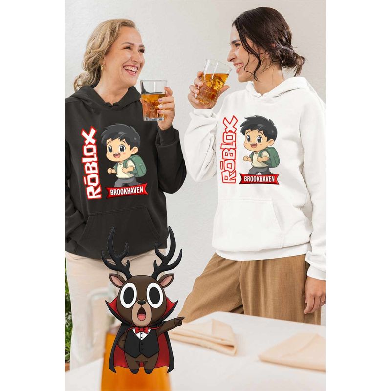 Fashion, accesorii si bijuterii - Femei - Imbracaminte femei - Hanorace femei - Hanorac Femei Brookhaven Roblox Gamer, alb, marime 2XL - Infinity.ro