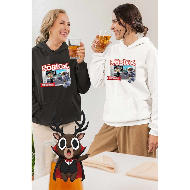 Fashion, accesorii si bijuterii - Femei - Imbracaminte femei - Hanorace femei - Hanorac Femei Brookhaven Roblox, alb, marime 2XL - Infinity.ro