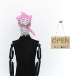 Fashion, accesorii si bijuterii - Copii - Accesorii copii - Esarfe si fulare copii - Set 6 bandane pentru copii, ButicCochet,  50x50 cm, din bumbac, model cu inimioare, Multicolor - SETB203 - Infinity.ro