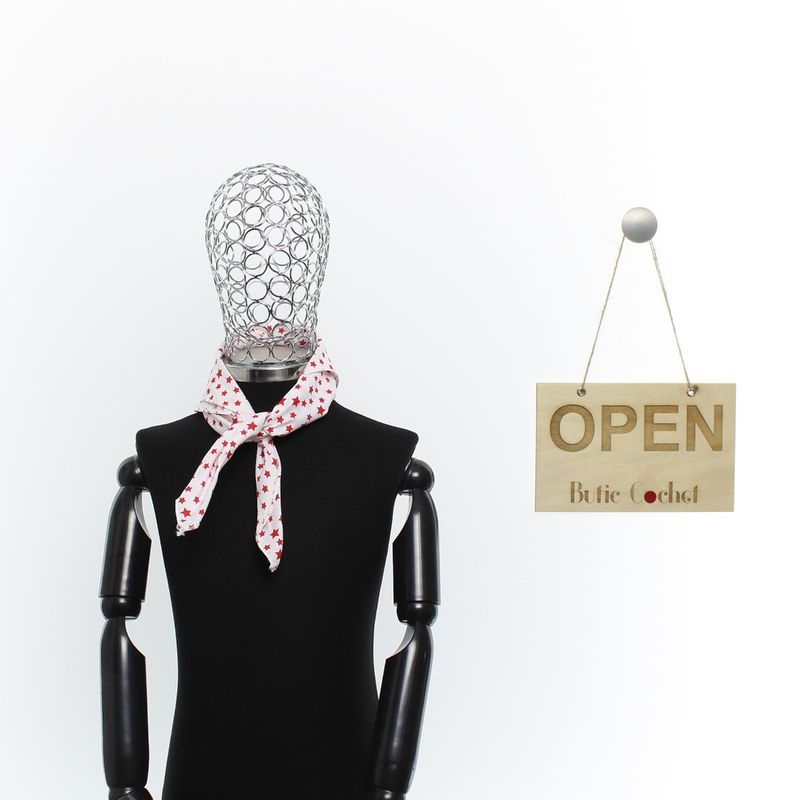 Fashion, accesorii si bijuterii - Copii - Accesorii copii - Esarfe si fulare copii - Set 6 bandane pentru copii, ButicCochet,  50x50 cm, din bumbac, model cu stelute, Multicolor - SETB201 - Infinity.ro