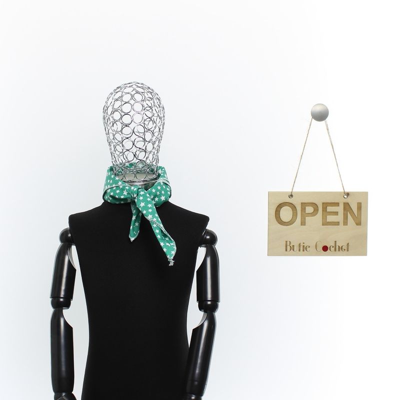 Fashion, accesorii si bijuterii - Copii - Accesorii copii - Esarfe si fulare copii - Set 6 bandane pentru copii, ButicCochet,  50x50 cm, din bumbac, model cu stelute, Multicolor - SETB201 - Infinity.ro