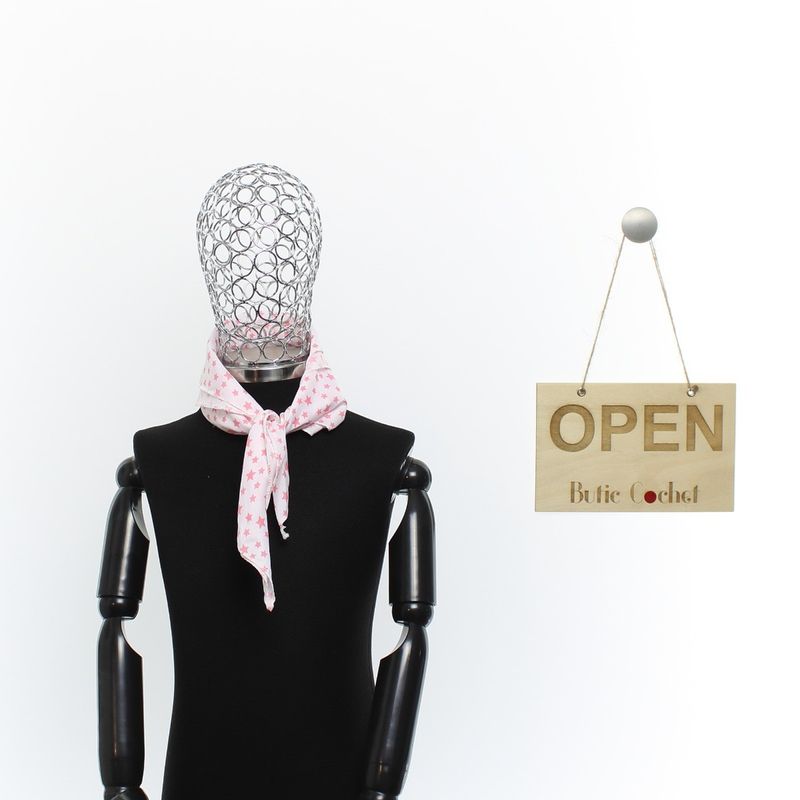 Fashion, accesorii si bijuterii - Copii - Accesorii copii - Esarfe si fulare copii - Set 6 bandane pentru copii, ButicCochet,  50x50 cm, din bumbac, model cu stelute, Multicolor - SETB201 - Infinity.ro