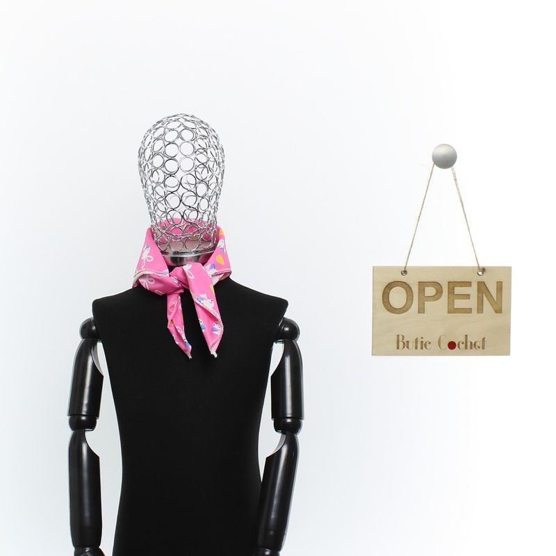 Fashion, accesorii si bijuterii - Copii - Accesorii copii - Esarfe si fulare copii - Set 6 bandane pentru copii, ButicCochet,  50x50 cm, din bumbac, model cu iepurasi, Multicolor - SETB204 - Infinity.ro