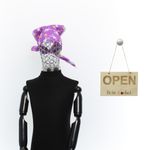 Fashion, accesorii si bijuterii - Copii - Accesorii copii - Esarfe si fulare copii - Set 6 bandane pentru copii, ButicCochet,  50x50 cm, din bumbac, model cu iepurasi, Multicolor - SETB204 - Infinity.ro