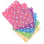 Fashion, accesorii si bijuterii - Copii - Accesorii copii - Esarfe si fulare copii - Set 6 bandane pentru copii, ButicCochet,  50x50 cm, din bumbac, model cu iepurasi, Multicolor - SETB204 - Infinity.ro