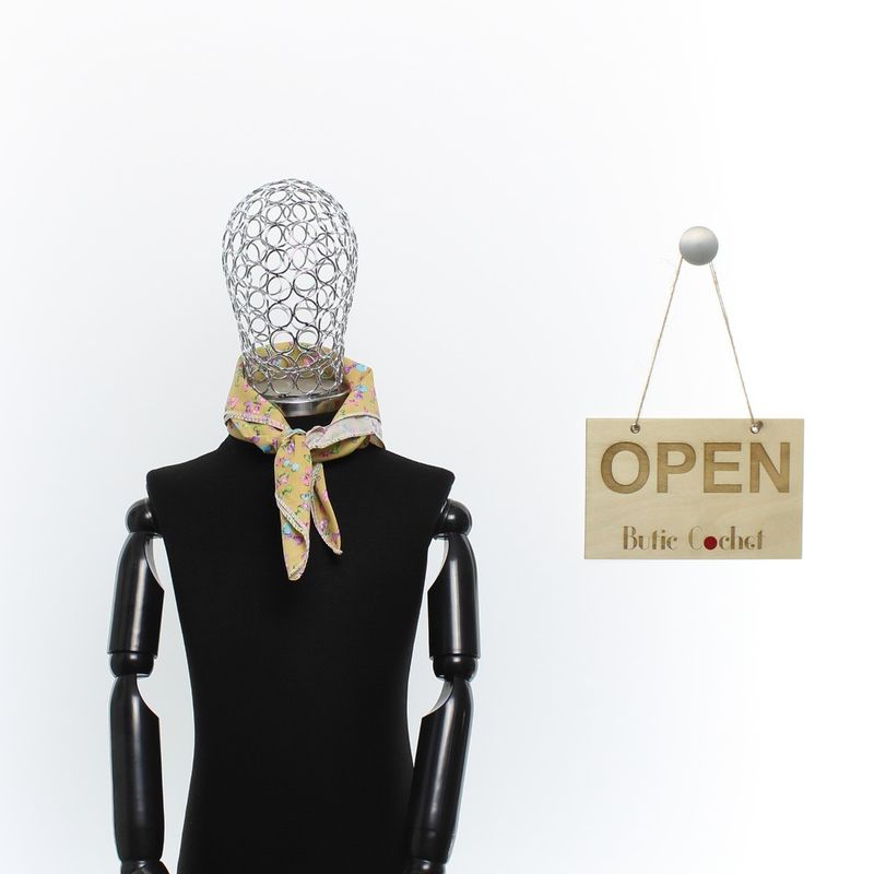 Fashion, accesorii si bijuterii - Copii - Accesorii copii - Esarfe si fulare copii - Set 6 bandane pentru copii, ButicCochet,  50x50 cm, din bumbac, model cu fundite, Multicolor - SETB202 - Infinity.ro