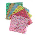 Fashion, accesorii si bijuterii - Copii - Accesorii copii - Esarfe si fulare copii - Set 6 bandane pentru copii, ButicCochet,  50x50 cm, din bumbac, model cu fundite, Multicolor - SETB202 - Infinity.ro